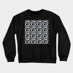 Monochrome Waves: Modern Abstract Ebb and Flow Crewneck Sweatshirt